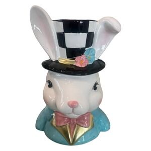 Tophat & Tail Mad Hatter XL Pastel Easter Bunny Bust Spring Decor NWT